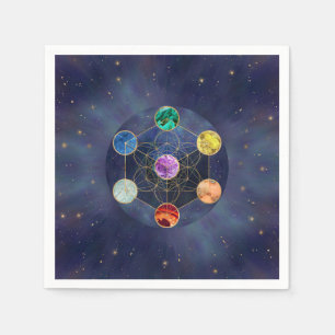 Metatron's Cube Chakras Helig Geometry Pappersservett