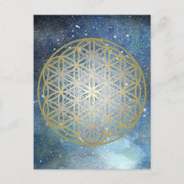 Metatron's Cube Flower of Life Vykort