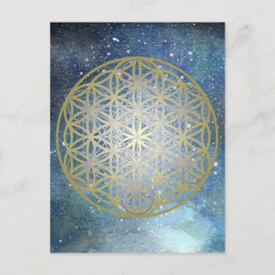 Metatron's Cube Flower of Life Vykort