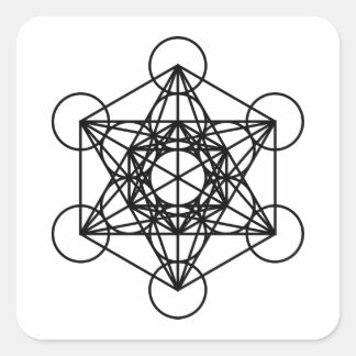 Metatrons Cube Fyrkantigt Klistermärke