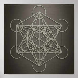 Metatron's Cube Grått Pewter Poster