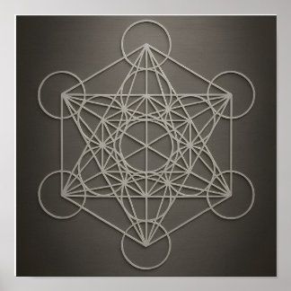 Metatron's Cube Grått Pewter Poster