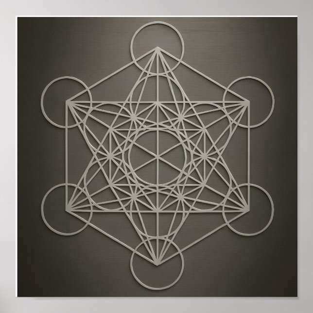 Metatron's Cube Grått Pewter Poster (Framsidan)