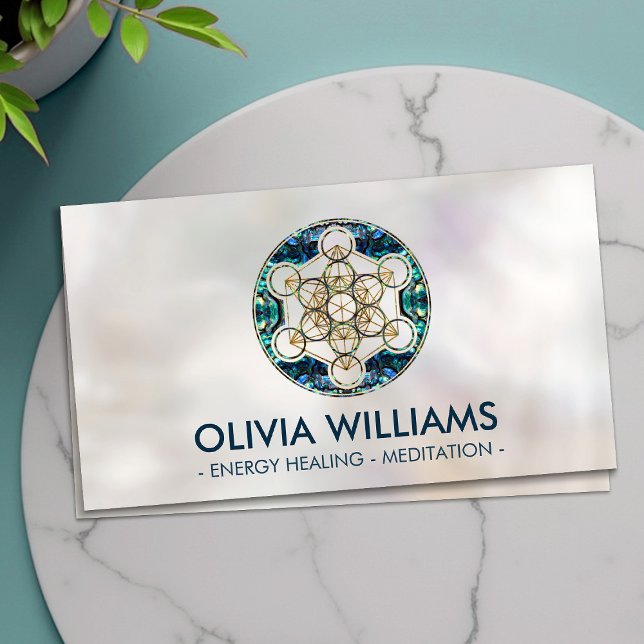 Metatron's Cube Helig Geometry - Abalone Snäcka Visitkort (Skapare uppladdad)