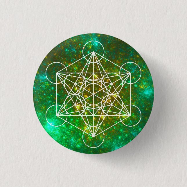 Metatron's Cube, Helig Geometry, Andlig Symbol Knapp (Framsida)