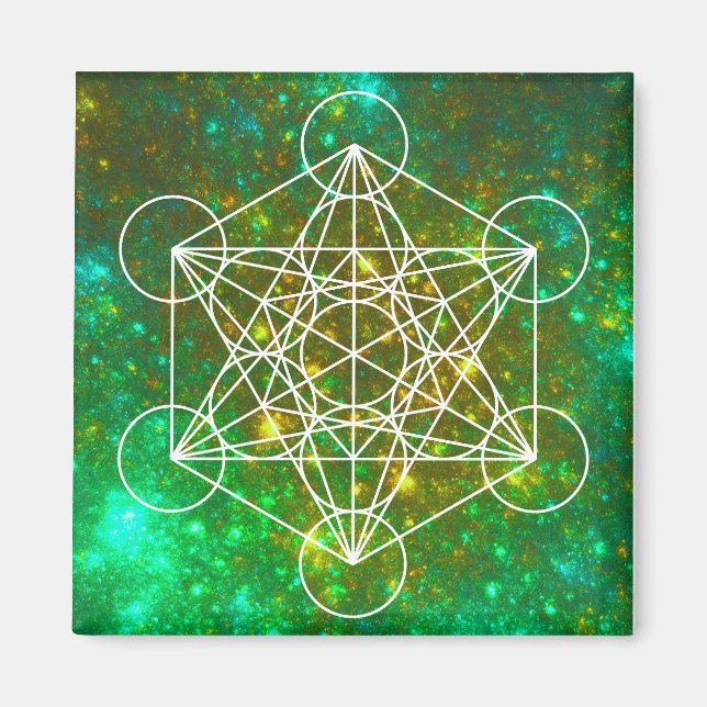 Metatron's Cube, Helig Geometry, Andlig Symbol Magnet (Framsidan)