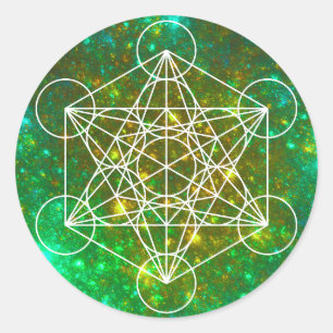 Metatron's Cube, Helig Geometry, Andlig Symbol Runt Klistermärke