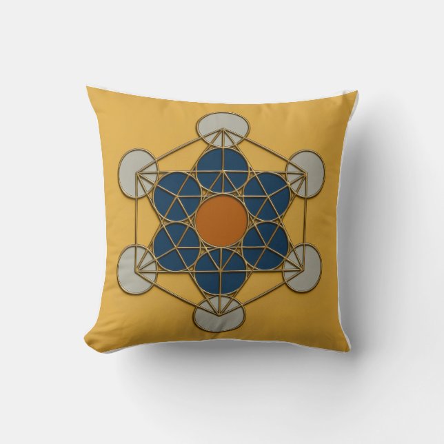 Metatron's Cube Helig Geometry Dekorativ kudde (Framsida)