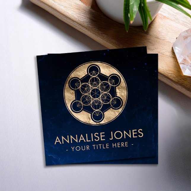 Metatron's Cube Helig Geometry Fyrkantigt Visitkort (Skapare uppladdad)