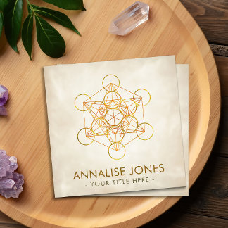 Metatron's Cube Helig Geometry Ornament Fyrkantigt Visitkort