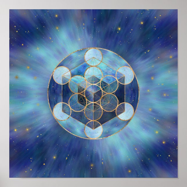 Metatron's Cube Helig Geometry Poster (Framsidan)