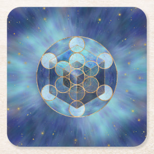 Metatron's Cube Helig Geometry Underlägg Papper Kvadrat