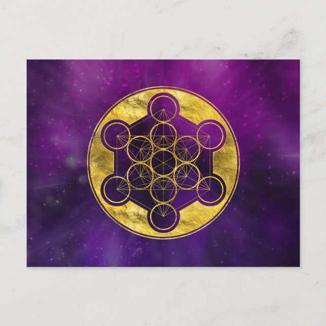 Metatron's Cube Helig Geometry Vykort (Framsida)