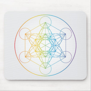 Metatron's Cube Illustration Rainbow Färg Musmatta