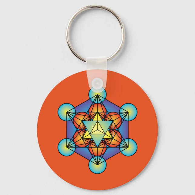 Metatrons Cube Merkaba Nyckelring (Framsida)