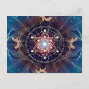 Metatron's Cube - Merkabah - Helig Geometry Vykort