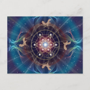 Metatron's Cube - Merkabah - Helig Geometry Vykort