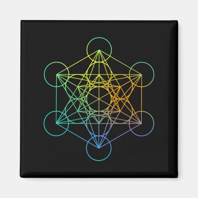 Metatrons Cube Sacred Geometry Funny Family Retro  Magnet (Framsidan)