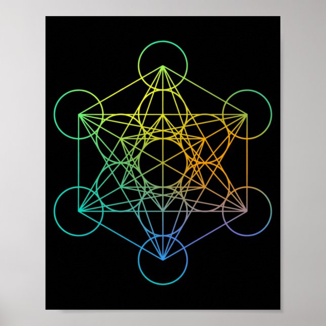 Metatrons Cube Sacred Geometry Funny Family Retro  Poster (Framsidan)