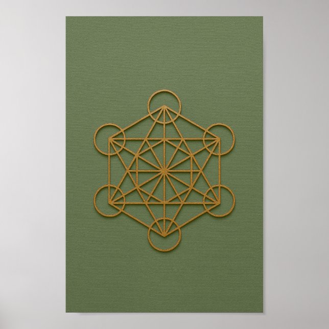 Metatron's Cube Sage & Copper Poster (Framsidan)
