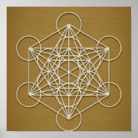 Metatrons kub Bronze White Poster
