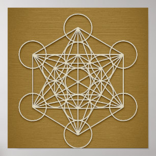 Metatrons kub Bronze White Poster