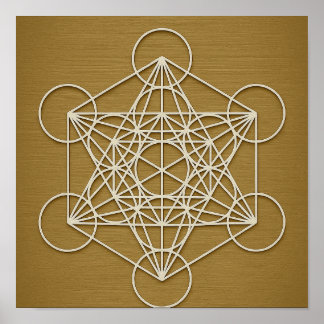 Metatrons kub Bronze White Poster