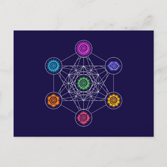 Metatrons kub, Chakras, Kosmiska energicentran Vykort (Framsida)