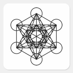 Metatrons kub fyrkantigt klistermärke