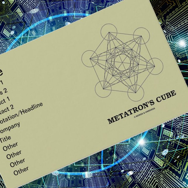 Metatrons kub (Helig-geometri) Visitkort (Sacred geometry comes alive at your next introduction w/ this customizable Metatron's Cube biz card)