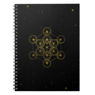 Metatrons kub Helig Geometry Black och guld Anteckningsbok