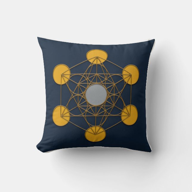 Metatrons kub Helig Geometry Pillow Kudde (Framsida)
