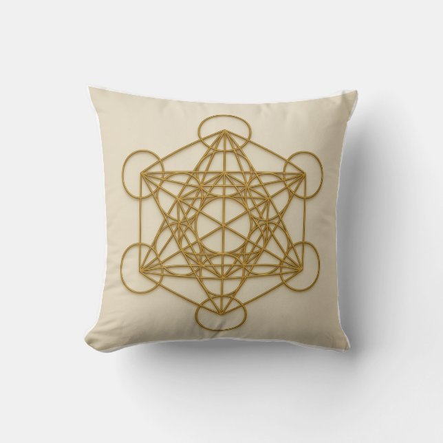 Metatrons kub Helig Geometry Pillow Kudde (Framsida)