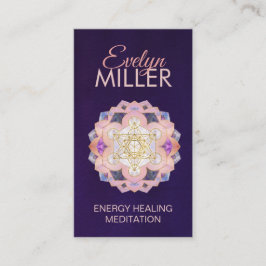 Metatrons kub i Gemstone lotus Helig Geometry Visitkort