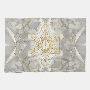 Metatrons kub i lotus Helig Geometry Kökshandduk