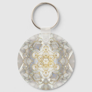 Metatrons kub i lotus Helig Geometry Nyckelring