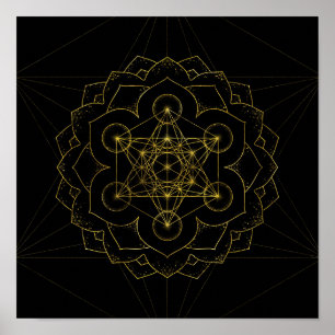 Metatrons kub i lotus Helig Geometry Poster