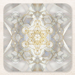 Metatrons kub i lotus Helig Geometry Underlägg Papper Kvadrat