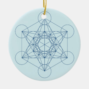 Metatrons kub julgransprydnad keramik