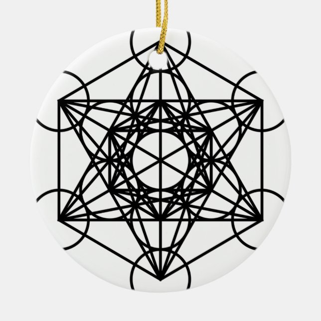 Metatrons kub julgransprydnad keramik (Framsidan)