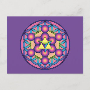 Metatrons kub Merkaba på Livets blomma Vykort