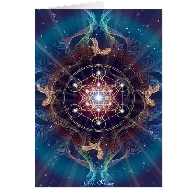 Metatrons kub - Merkabah Hälsningskort (Framsidan)