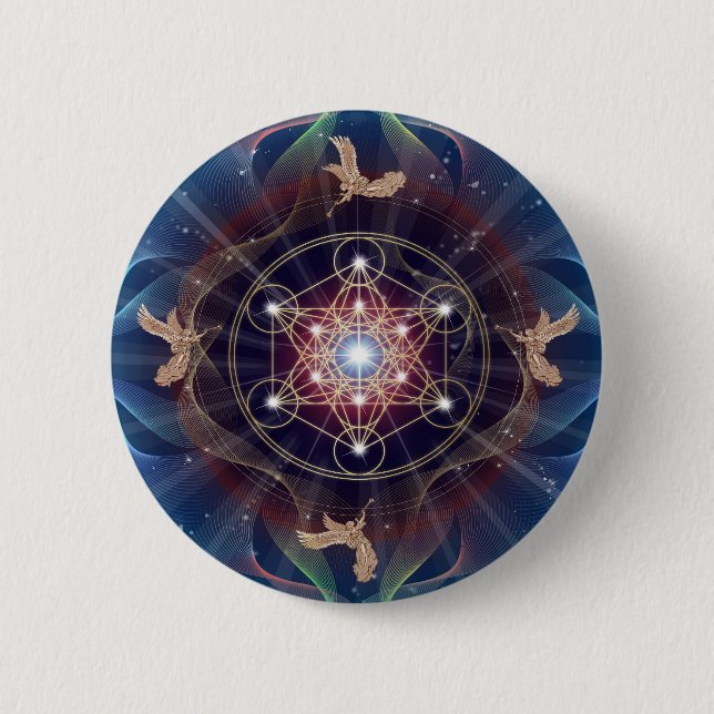 Metatrons kub - Merkabah Knapp (Framsida)