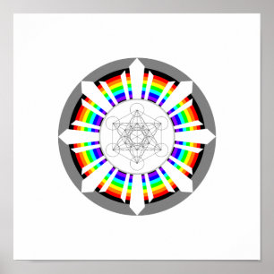 Metatrons kub regnbågsprisma poster