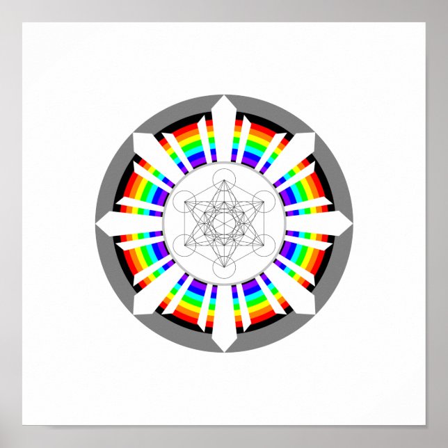 Metatrons kub regnbågsprisma poster (Framsidan)