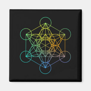 Metatrons Kub Sakral Geometri Rolig Familj Retro Magnet