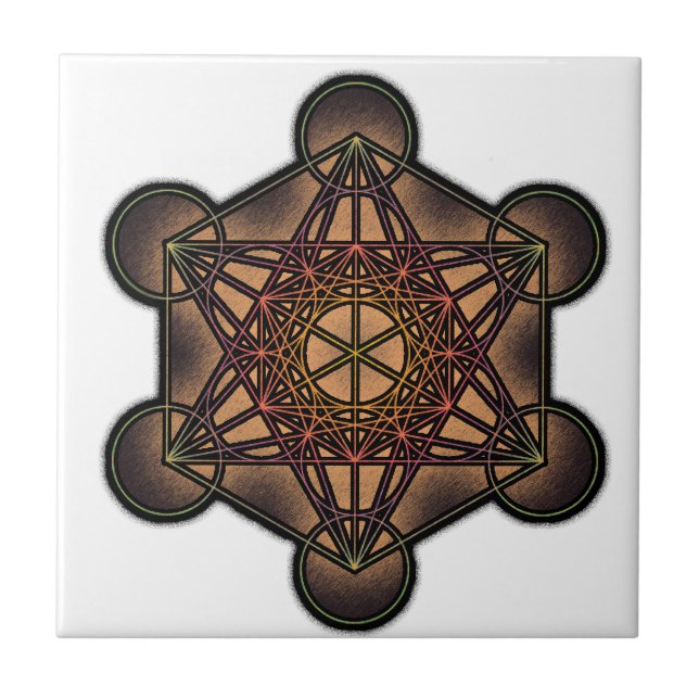 Metatrons kub - sakralt geometrisymbol kakelplatta (Framsidan)