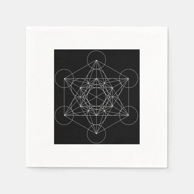 Metatrons kub svart & vit pappersservett (Framsidan)