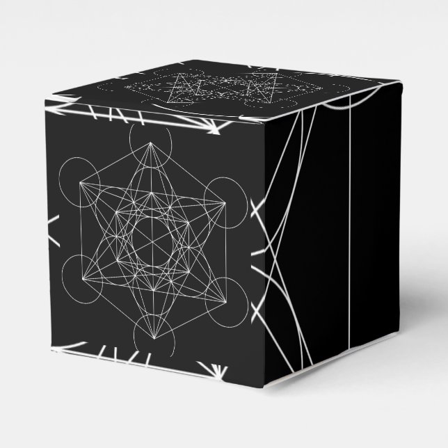Metatrons kub svart & vit presentaskar (Framsidan Sidan)