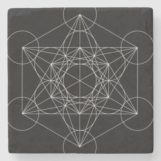 Metatrons kub svart & vit stenunderlägg (Framsidan)